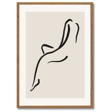 Indlæs billede til gallerivisning Simple Contour Plakat Plakana 21x30 cm (A4) Mørk egetræ
