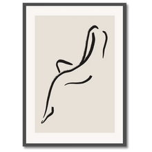 Indlæs billede til gallerivisning Simple Contour Plakat Plakana 21x30 cm (A4) Sort egetræ
