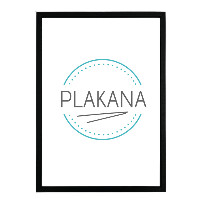 Sort ramme i egetræ Plakana