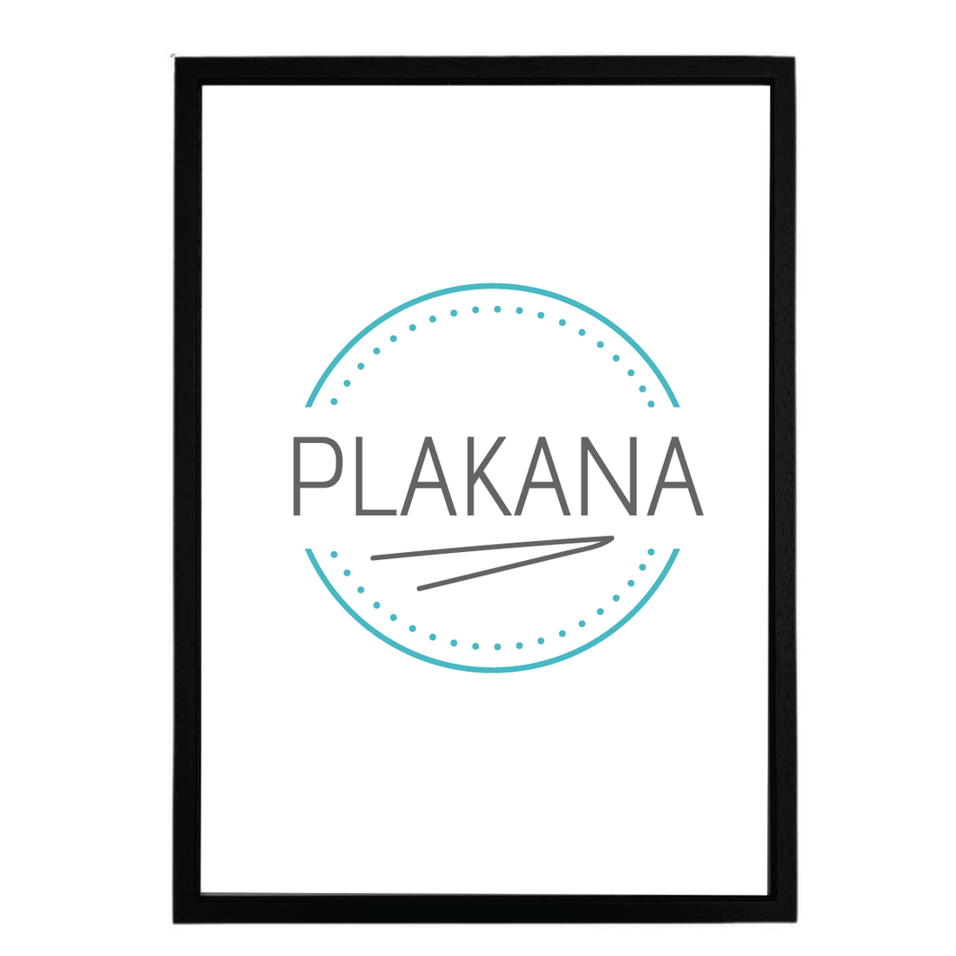 Sort ramme i egetræ Plakana