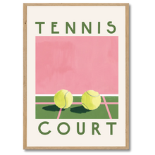 Indlæs billede til gallerivisning Tennis Court Plakat Plakana 21x30 cm (A4) Egetræ

