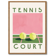 Indlæs billede til gallerivisning Tennis Court Plakat Plakana 21x30 cm (A4) Mørk egetræ
