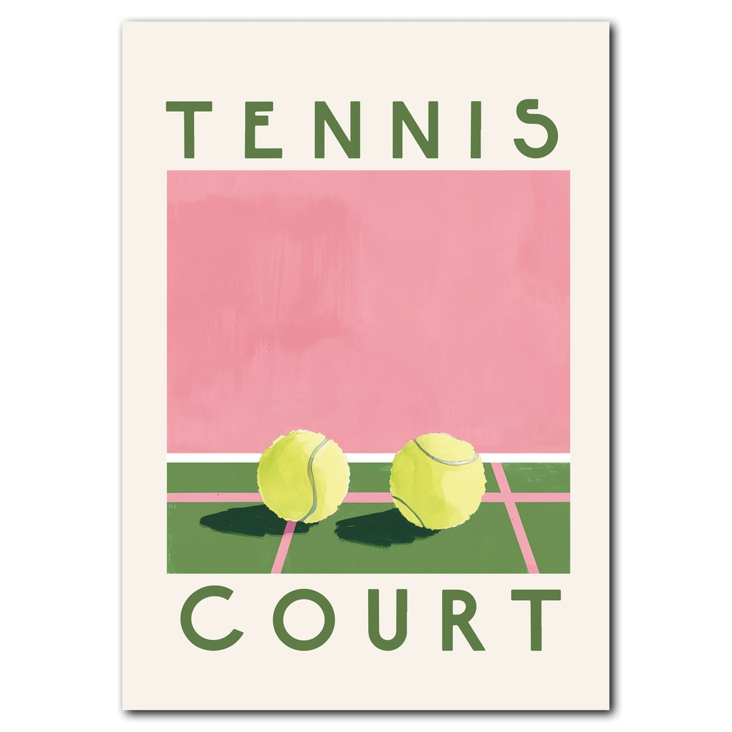 Tennis Court Plakat Plakana 21x30 cm (A4) Ingen ramme