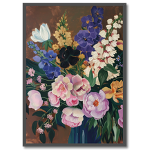 Indlæs billede til gallerivisning Vibrant Flora Plakat Plakana 21x30 cm (A4) Sort egetræ
