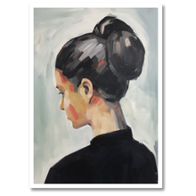 Indlæs billede til gallerivisning Woman In Black Plakat Plakana 21x30 cm (A4) Hvid Egetræ

