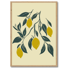 Indlæs billede til gallerivisning Yellow Lemon Plakat Plakana 21x30 cm (A4) Egetræ
