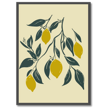 Indlæs billede til gallerivisning Yellow Lemon Plakat Plakana 21x30 cm (A4) Sort egetræ
