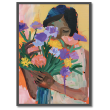 Indlæs billede til gallerivisning Blooming Moment Plakat Plakana 21x30 cm (A4) Sort egetræ
