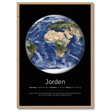 Indlæs billede til gallerivisning Jorden Plakat Plakana 21x30 cm (A4) Egetræ
