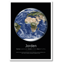 Indlæs billede til gallerivisning Jorden Plakat Plakana 21x30 cm (A4) Hvid Egetræ
