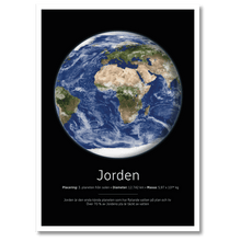 Indlæs billede til gallerivisning Jorden Poster Plakana 21x30 cm (A4) Hvid Egetræ
