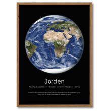 Indlæs billede til gallerivisning Jorden Plakat Plakana 21x30 cm (A4) Mørk egetræ
