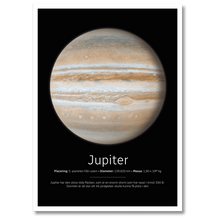 Indlæs billede til gallerivisning Jupiter Poster Plakana SE 21x30 cm (A4) Hvid Egetræ
