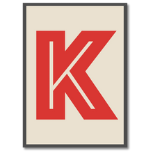 Indlæs billede til gallerivisning K Plakat Plakana 21x30 cm (A4) Sort egetræ
