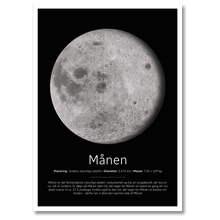 Indlæs billede til gallerivisning Månen Plakat Plakana 21x30 cm (A4) Hvid Egetræ
