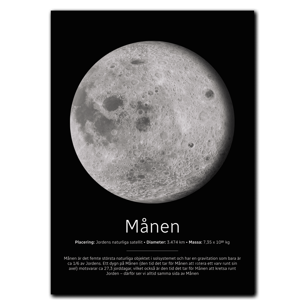 Måne Poster Plakana 21x30 cm (A4) Ingen ramme