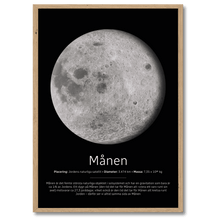 Indlæs billede til gallerivisning Måne Poster Plakana 21x30 cm (A4) Egetræ
