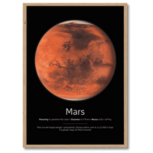 Indlæs billede til gallerivisning Mars Poster Plakana 21x30 cm (A4) Egetræ
