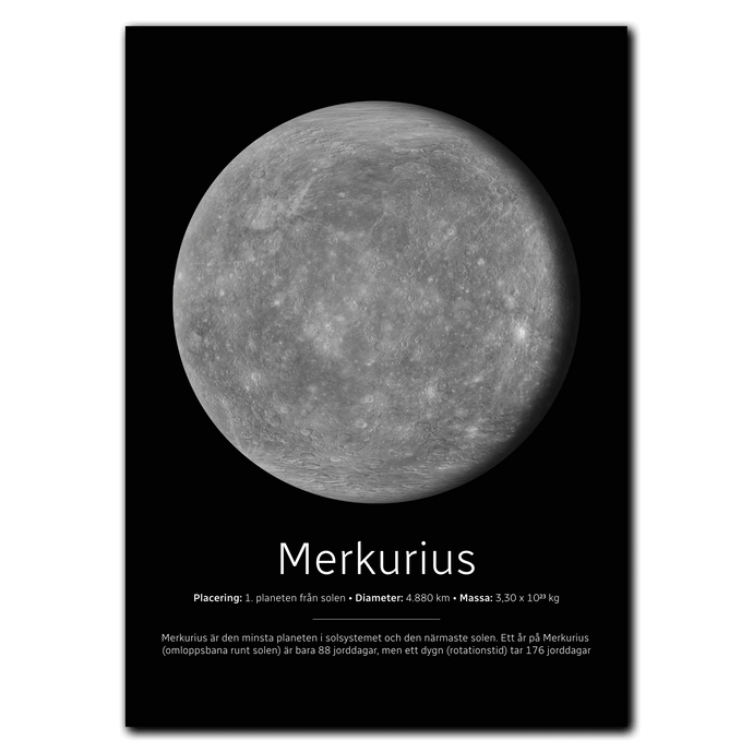 Merkurius Poster Plakana 21x30 cm (A4) Ingen ramme