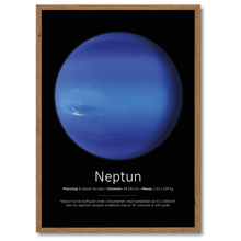 Indlæs billede til gallerivisning Neptun Plakat Plakana 21x30 cm (A4) Mørk egetræ
