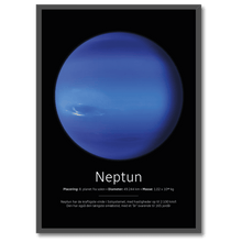 Indlæs billede til gallerivisning Neptun Plakat Plakana 21x30 cm (A4) Sort egetræ
