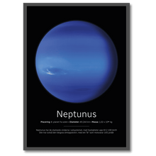 Indlæs billede til gallerivisning Neptunus Poster Plakana SE 21x30 cm (A4) Sort egetræ
