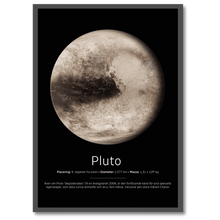 Indlæs billede til gallerivisning Pluto Poster Plakana 21x30 cm (A4) Sort egetræ
