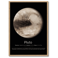 Indlæs billede til gallerivisning Pluto Poster Plakana 21x30 cm (A4) Egetræ

