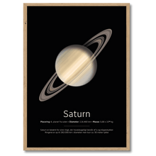 Indlæs billede til gallerivisning Saturn Plakat Plakana 21x30 cm (A4) Egetræ
