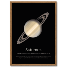Indlæs billede til gallerivisning Saturnus Poster Plakana SE 21x30 cm (A4) Mørk egetræ
