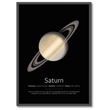 Indlæs billede til gallerivisning Saturn Plakat Plakana 21x30 cm (A4) Sort egetræ
