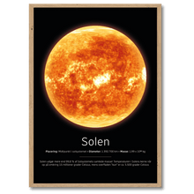 Indlæs billede til gallerivisning Solen Plakat Plakana 21x30 cm (A4) Egetræ
