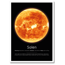 Indlæs billede til gallerivisning Solen Poster Plakana 21x30 cm (A4) Hvid Egetræ

