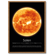 Indlæs billede til gallerivisning Solen Poster Plakana 21x30 cm (A4) Mørk egetræ
