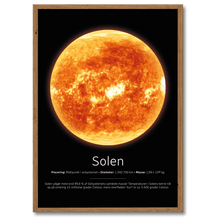 Indlæs billede til gallerivisning Solen Plakat Plakana 21x30 cm (A4) Mørk egetræ
