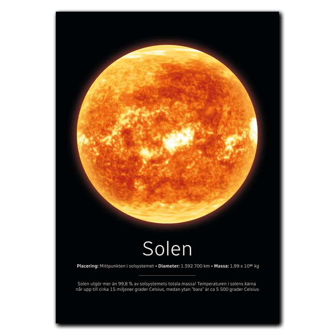 Solen Poster Plakana 21x30 cm (A4) Ingen ramme