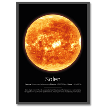 Indlæs billede til gallerivisning Solen Poster Plakana 21x30 cm (A4) Sort egetræ
