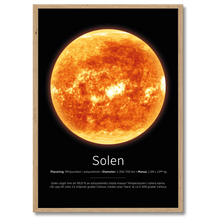 Indlæs billede til gallerivisning Solen Poster Plakana 21x30 cm (A4) Egetræ
