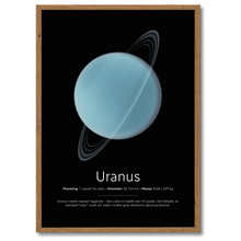 Indlæs billede til gallerivisning Uranus Plakat Plakana 21x30 cm (A4) Mørk egetræ

