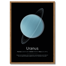 Indlæs billede til gallerivisning Uranus Poster Plakana SE 21x30 cm (A4) Mørk egetræ
