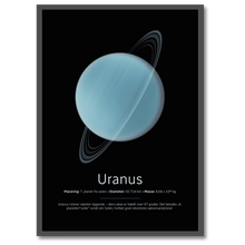 Indlæs billede til gallerivisning Uranus Plakat Plakana 21x30 cm (A4) Sort egetræ
