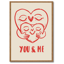 Indlæs billede til gallerivisning You &amp; Me Plakat Plakana 21x30 cm (A4) Mørk egetræ
