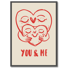 Indlæs billede til gallerivisning You &amp; Me Plakat Plakana 21x30 cm (A4) Sort egetræ
