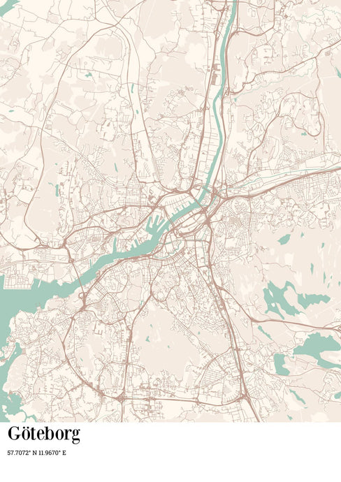Stadskarta med nål Plakana SE